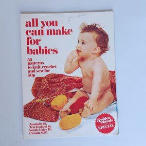 ADORABLE ALL You Can Make For Babies Sewing Book Vintage 1972 70s fashions